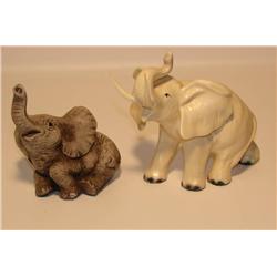 Two Elephant Figurines