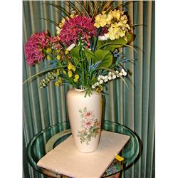 Large White Vase & Flowers