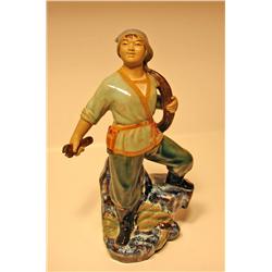 Porcelain Man Holding Rope