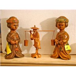 Carved Wood Figurines (Man & Woman)