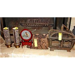 Brass Candle Holder/Old Bird Cage/Metal Press