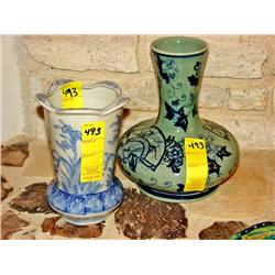 Green  & Blue Urn/Blue & White Urn