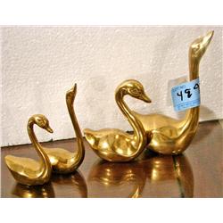 Four Brass Swans