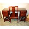 Image 1 : Oriental Glass Top Desk & Chair