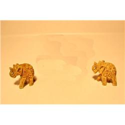 Two Carved Elephants