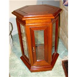 Small Wood & Glass Display Cabinet