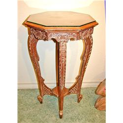 Octoganal Glass Top Stand