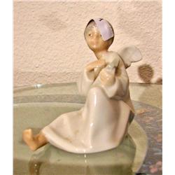 Lladro Sitting Angel with Harp