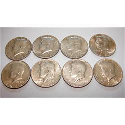 8 Assorted Kennedy Halves