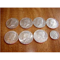 7 Assorted Kennedy Halves/ (1) 1928 Buffalo Nickel