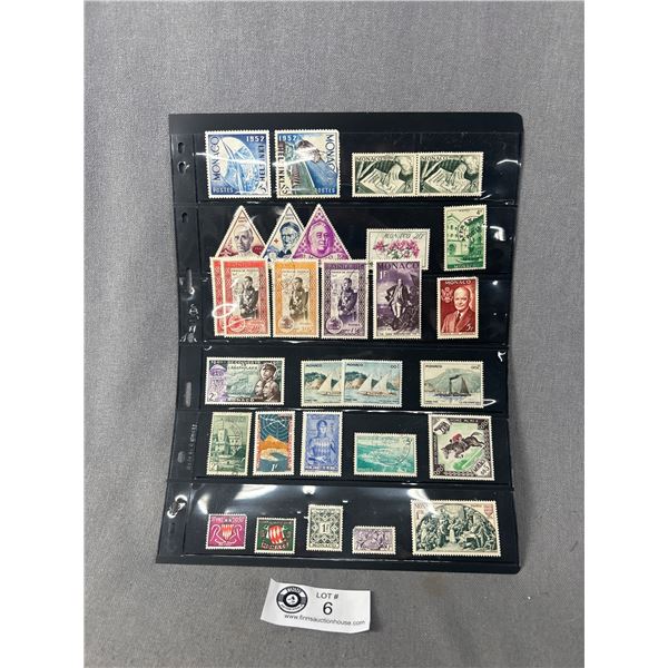 Total Of 40 Monaco Stamps. Mint & Cancelled In Double Sided Page Protector