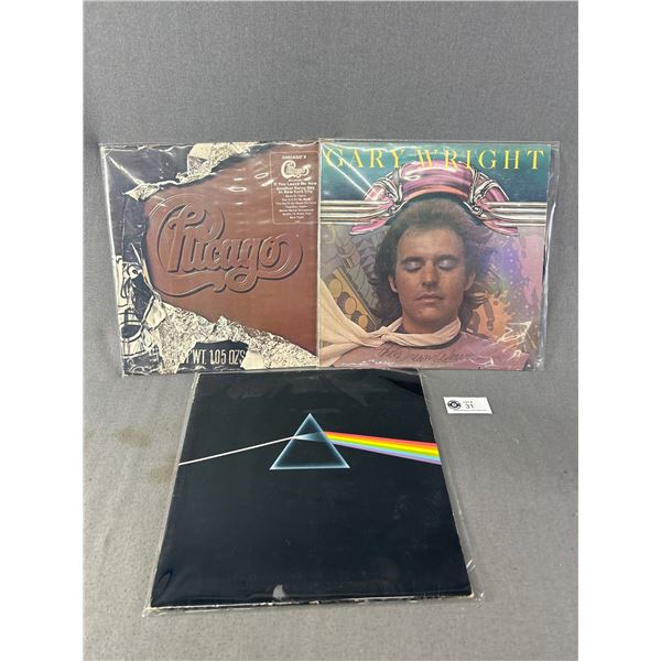 3 Vintage Vinyl Records - Pink Floyd:Dark Side Of The Moon, Gary Wright: The Dream Weaver & Chicago