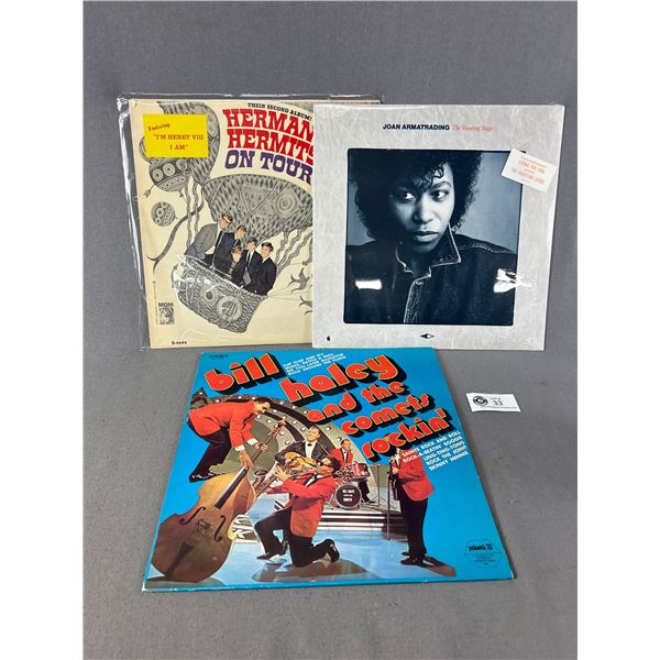 3 Vintage Vinyl Records - Joan Armatrading (UNOPENED), Bill Haley & Herman's Hermits On Tour (2nd Al