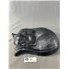 Image 1 : Vintage Austin 1971 Cast Metal Heavy Black Cat Doorstop/Figure - 8.8lbs - 11.5" x 8.5" x 3"
