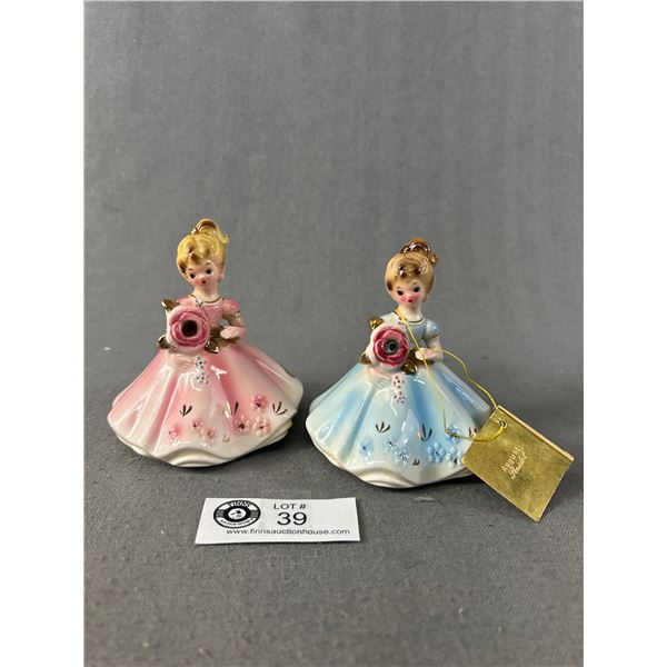 2 Vintage 1950's Josef Originals w/ Birthday Jewels - January & August