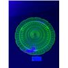 Image 1 : Vintage Jeanette Windsor URANIUM Green Depression Glass 10" Tri-Footed Tray