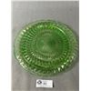 Image 2 : Vintage Jeanette Windsor URANIUM Green Depression Glass 10" Tri-Footed Tray