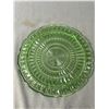 Image 3 : Vintage Jeanette Windsor URANIUM Green Depression Glass 10" Tri-Footed Tray