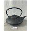 Image 1 : Vintage Cast Iron Bamboo Design Teapot w/ Rigid Handle