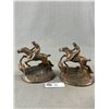 Image 1 : RARE Antique Bronze Steeplechase Hubley Horse/Rider Bookends