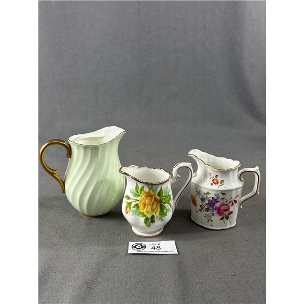 3 Vintage English Bone China Creamers - Royal Crown Derby, Foley, Royal Albert