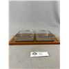 Image 5 : MCM Danish Luthje Teak Tidbit Tray w/ Inserts & Forks
