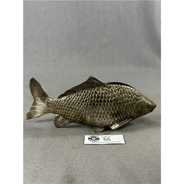 Vintage Figural Silverplate Fish Mail Holder - Mdello Depositato Italy