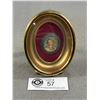 Image 1 : Gorgeous Antique Handpainted & Signed Brooch/Pendant - Marked 800 Silver (in Brass Shadowbox Frame)