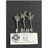 Image 1 : 3 Vintage Small Sterling Pendant Spoons (turquoise, abalone inlay)