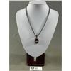 Image 1 : Pretty Costume Necklace w/ Heavier Silver Chain & Amethyst Coloured Stone Drop