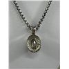 Image 3 : Pretty Costume Necklace w/ Heavier Silver Chain & Amethyst Coloured Stone Drop