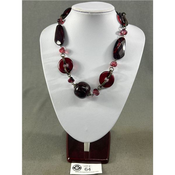 Unique Costume Necklace w/ A Variety Of Pretty Beads