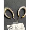 Image 3 : Nice Larger Size Engraved Silver Oval Hoop Earrings