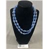 Image 1 : Gorgeous Double Strand Blue Crystal Necklace w/ Sterling Clasp