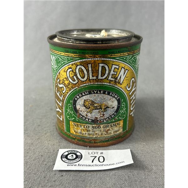 Vintage "Lyle's Golden Syrup" 500grm Tin. Manufactured In England. Approx. 3.5" H