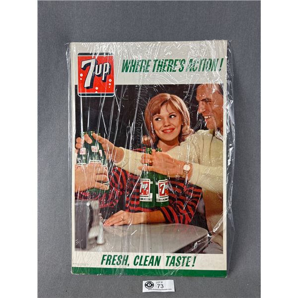 Vintage 18" x 12" 7-UP Cardboard Merchant Advertising Displayer