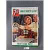 Image 1 : Vintage 18" x 12" 7-UP Cardboard Merchant Advertising Displayer