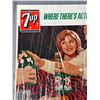 Image 3 : Vintage 18" x 12" 7-UP Cardboard Merchant Advertising Displayer
