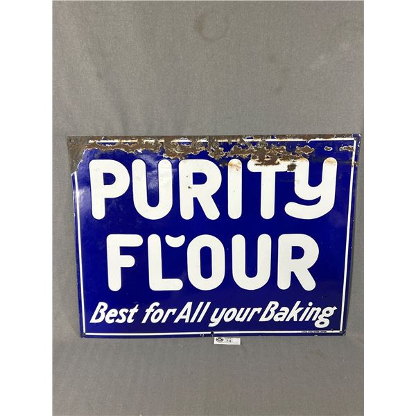 Vintage Porcelain "Purity Flour" Advertising Sign. Approx. 24" x 18"