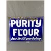 Image 1 : Vintage Porcelain "Purity Flour" Advertising Sign. Approx. 24" x 18"