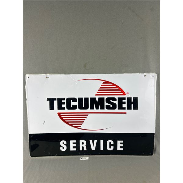 Vintage "Tecumseh" Tin Metal Service Sign. NO SHIPPING. Approx. 24" X 36"