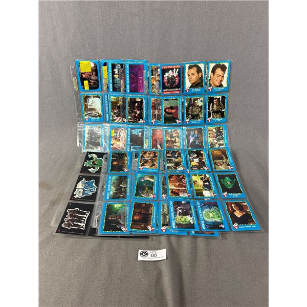 1989 Columbia Pictures "Ghost Busters II" #1-88 & 11 Stickers. COMPLETE SET Collector Cards In Page 