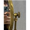 Image 4 : Vintage Brass Oval Tilting Swivel Tabletop Vanity Mirror - 13.5" X 9.75"