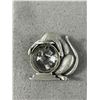 Image 2 : Vtg JJ Jonette Pewter Cat with Head in Fishbowl Jelly Belly Pin Brooch - 1.75" X 1.75"
