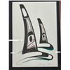 Image 2 : Orcas by Tsimshian Gitksan Danny Dennis - 11" x 13" Matted And Framed Print