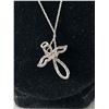 Image 3 : Diamond Cross Angel Wing Sterling Silver Necklace - 1" Pendant 20" Chain - Makers Mark Initials in a