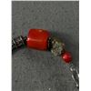 Image 2 : Unusual Sterling Silver 925 Coral & Pyrite Woven Bracelet 7.5" - Good Flexability - Tested