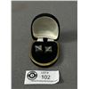 Image 1 : Quality 925 Sterling Silver - 98 Blue White Yellow Diamond Earrings - Screw Back Studs - .5" X .5" -
