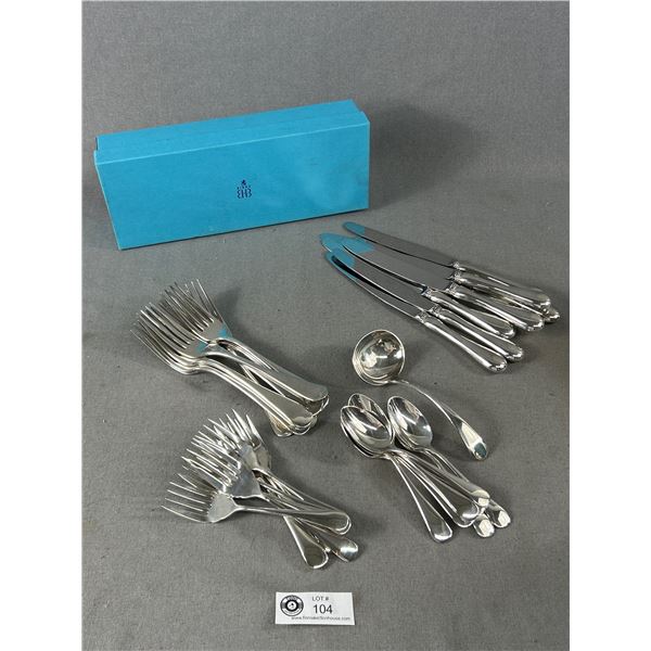 Birks Regency Old English Flatware 33 Pieces -8 Tea Spoons 5 5/8” Dinner Fork 7 3/4 " Dinne