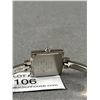 Image 3 : Vintage Seiko Watch Women Silver Tone Black Square Dial V400-6429 - New Battery, Keeping Great Time